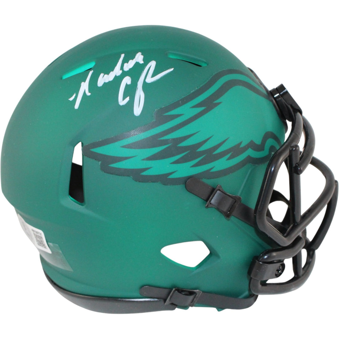 Randall Cunningham Autographed Philadelphia Eagles Mini Helmet Rave BAS W 53201