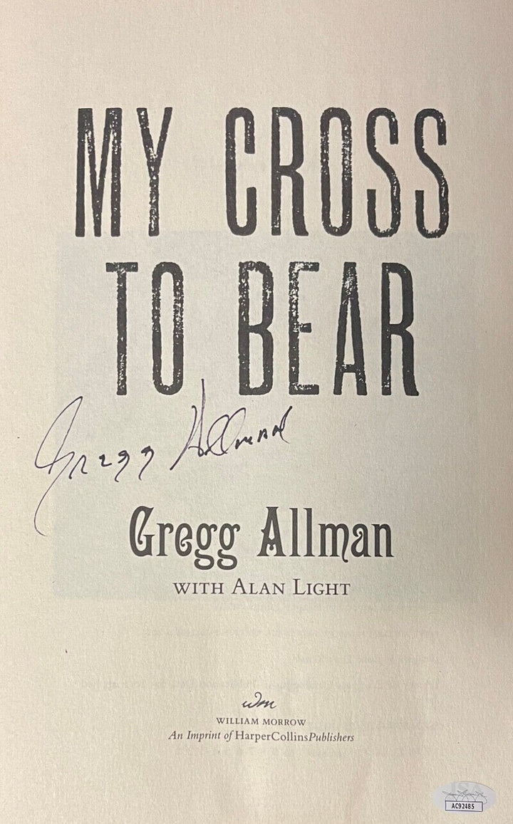 Gregg Allman signed "My Cross To Bear"Embossed Softcover Book Imperfect- JSA