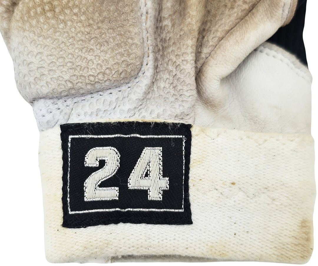Robinson Cano Auto Pair of Game Used White Black Nike Batting Gloves Yankees PSA