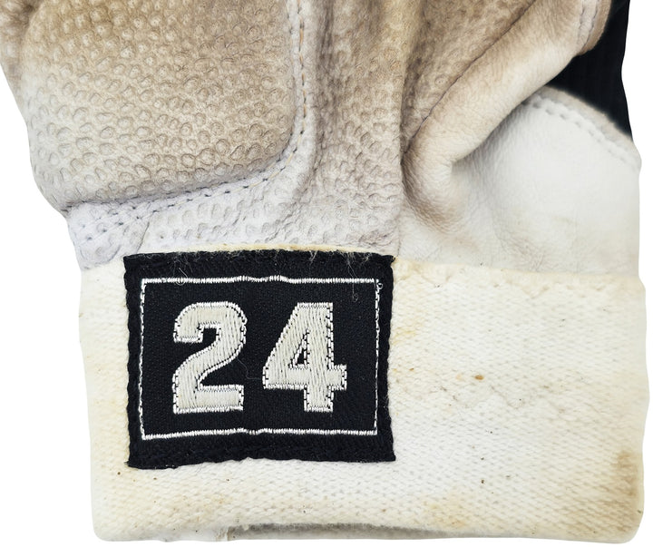 Robinson Cano Auto Pair of Game Used White Black Nike Batting Gloves Yankees PSA
