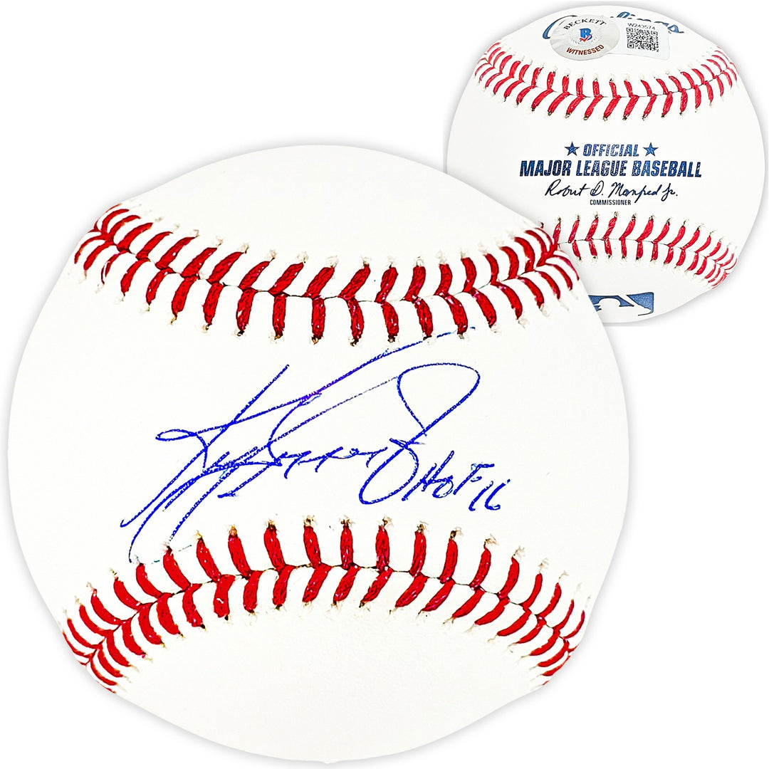 Ken Griffey Jr. Signed Official MLB Baseball Mariners "HOF 16" Beckett Witness
