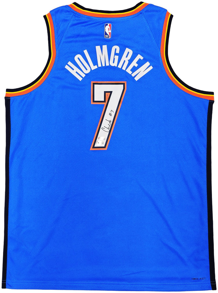 Thunder Chet Holmgren Auto Blue Nike Swingman Icon Edition Jersey Sz 52 Beckett