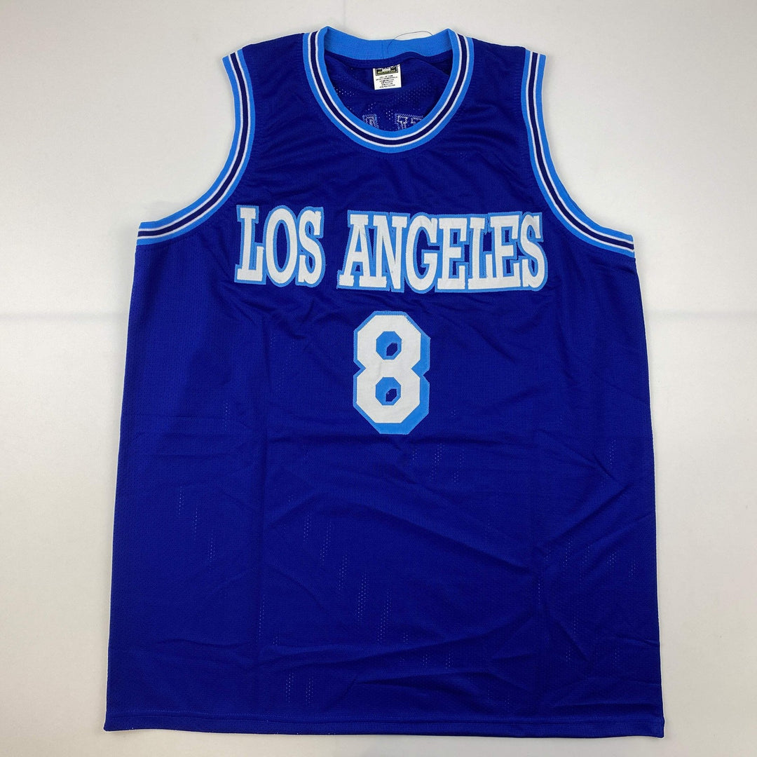 Facsimile Autographed Kobe Bryant #8 Los Angeles LA Blue Jersey Size Men's XL