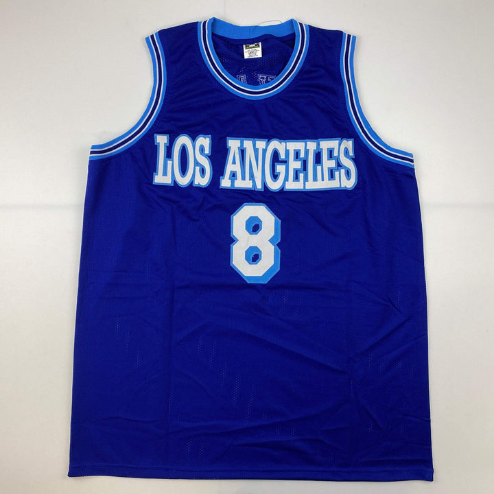 Facsimile Autographed Kobe Bryant #8 Los Angeles LA Blue Jersey Size Men's XL