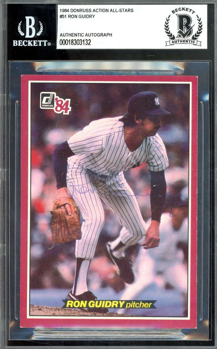 Ron Guidry Beckett BAS Signed 1984 Donruss Action All Stars Autographed