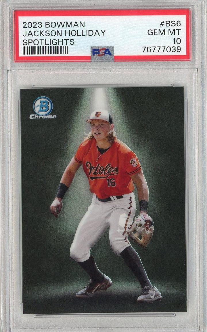 Graded 2022 Bowman Jackson Holliday #BS6 Spotlights Rookie Card PSA 10