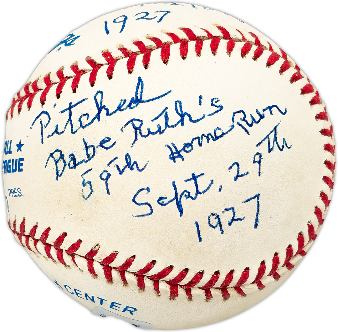 Paul Hopkins Autographed AL Baseball Senators Babe Ruths 59th HR Beckett BL93623