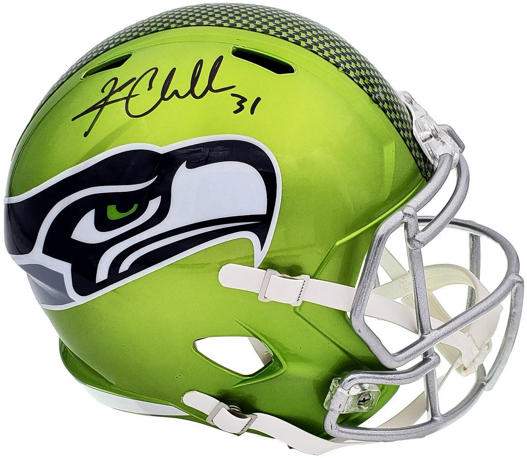 Kam Chancellor Auto Seahawks Flash Green Full Size Replica Speed Helmet MCS Holo