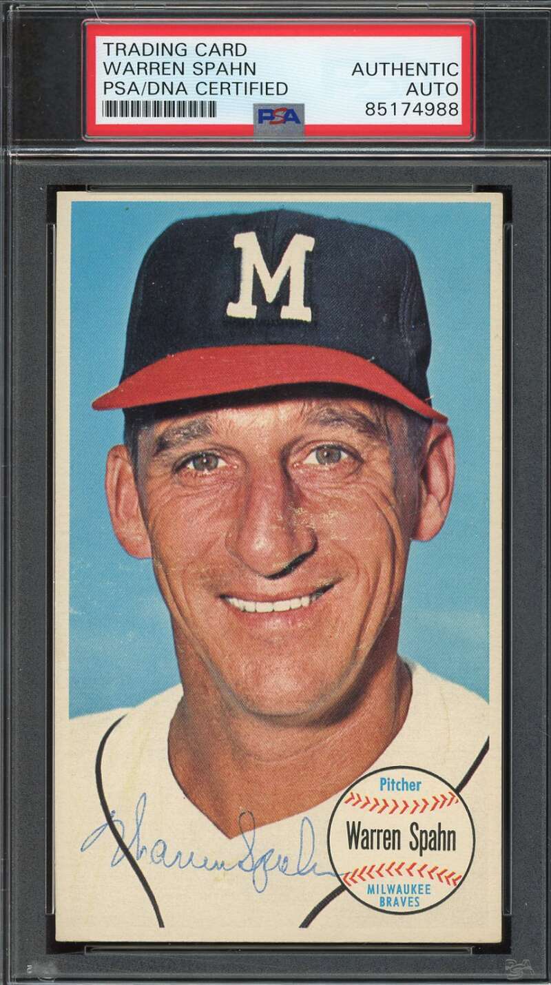 Warren Spahn PSA DNA Signed 1964 Topps Giants Autograph