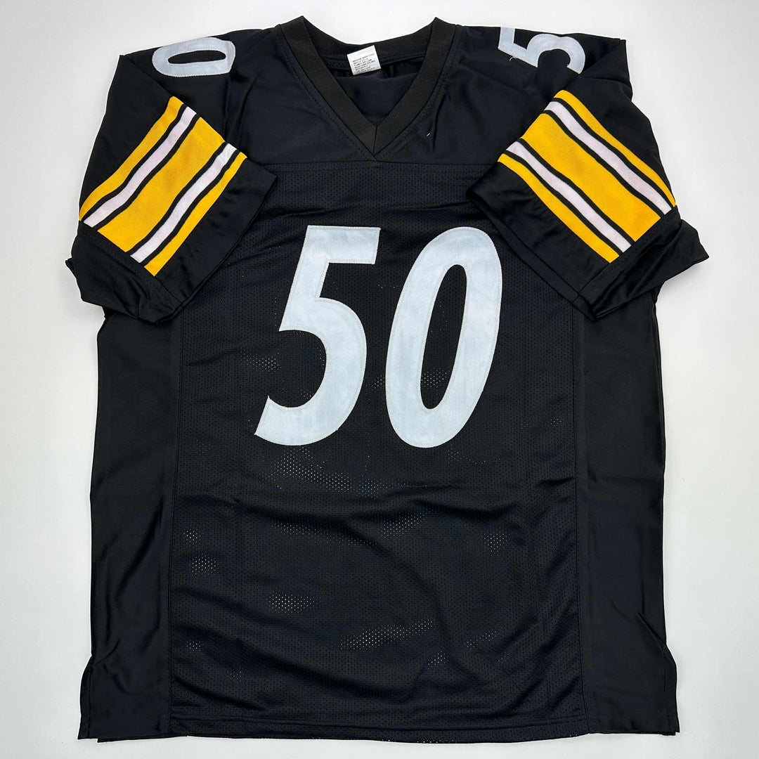 Facsimile Autographed Ryan Shazier Pittsburgh Black Reprint Jersey Size Men's XL