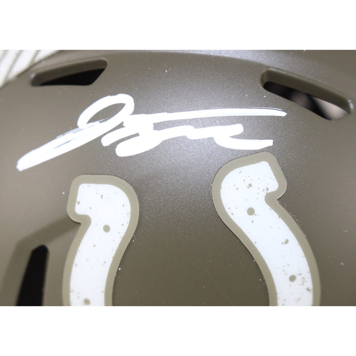 Jonathan Taylor Autographed Indianapolis Colts 22 STS Mini Helmet Fanatics 53678