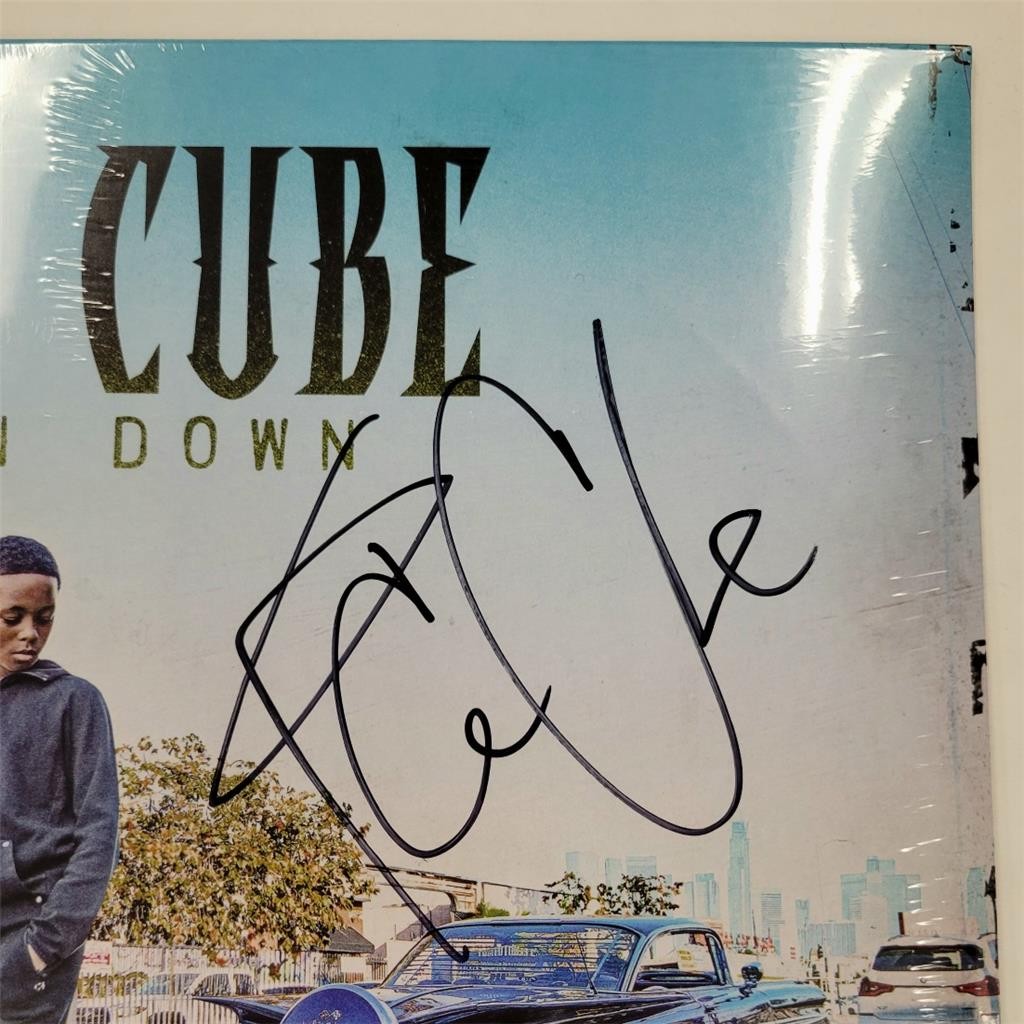 Ice Cube signed Man Down NWA Vinyl Album Cover autograph ~ Beckett BAS