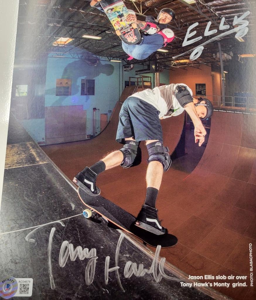 Tony Hawk & Jason Ellis signed 8.5x11 Photo autograph ~ Beckett BAS Holo