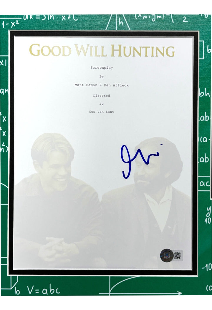 Matt Damon Autographed Good Will Hunting Script Framed Collage BAS COA Photo