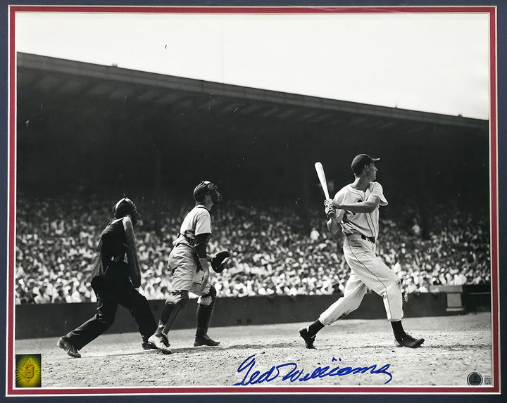 Ted Williams Signed Framed 16x20 Photo Boston Red Sox Beckett BAS