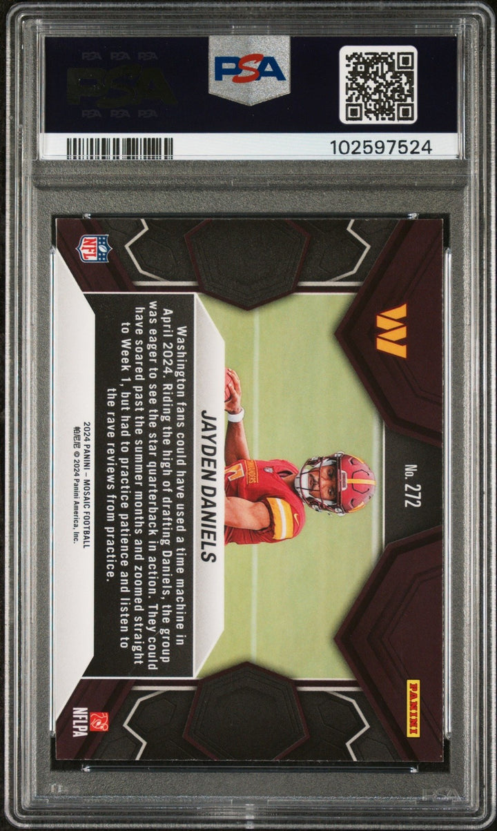 Graded 2024 Panini Mosaic Jayden Daniels #272 Rookie Card PSA 10