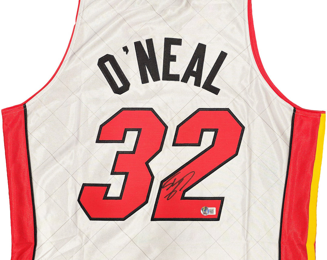 Heat Shaquille O'Neal Auto Silver M & N 2005 HWC Swingman NBA 75th Jersey L BAS