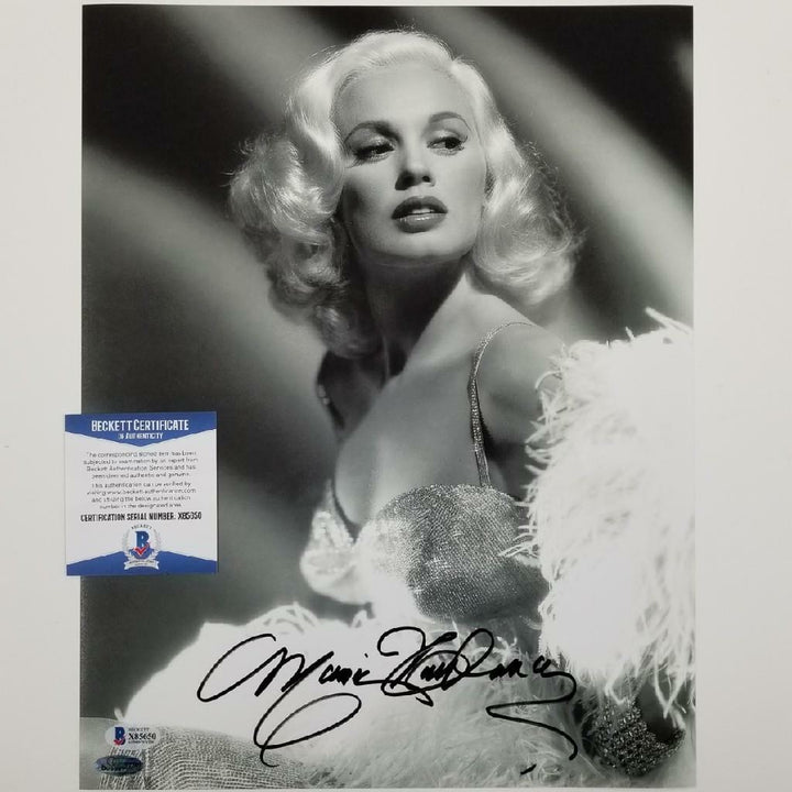 Mamie Van Doren signed 11x14 Photo #11 Actress Playboy Auto ~ Beckett BAS COA