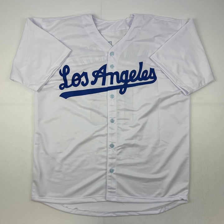 Facsimile Autographed Yoshinobu Yamamoto Los Angeles LA White Reprint Jersey XL