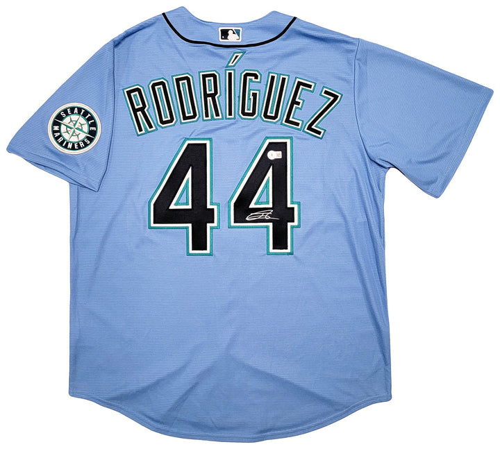 Seattle Mariners Julio Rodriguez Signed Blue Nike Jersey Size L Beckett