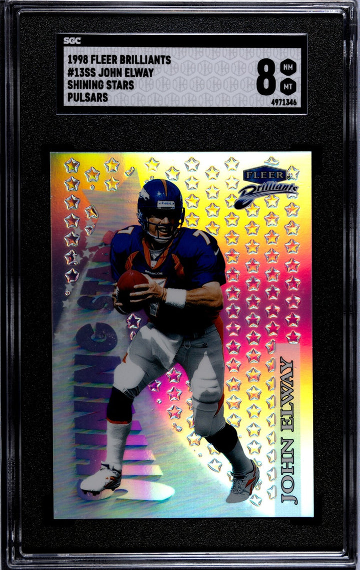 John Elway 1998 Fleer Brilliants Shining Stars Pulsars Card #13SS- SGC Graded 8