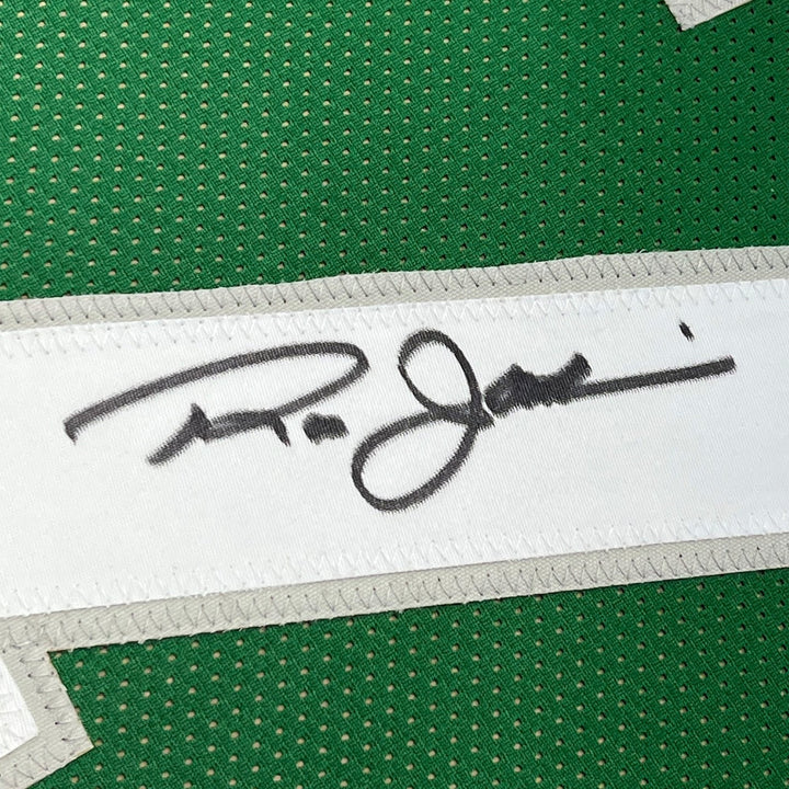 Framed Signed Ron Jaworski 35x39 Philadelphia Green Jersey JSA COA