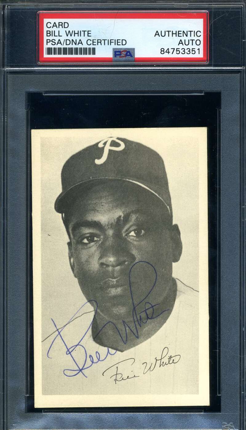 Bill White PSA DNA Signed Rare 1967 Philadelphia Safe Driving Autograph