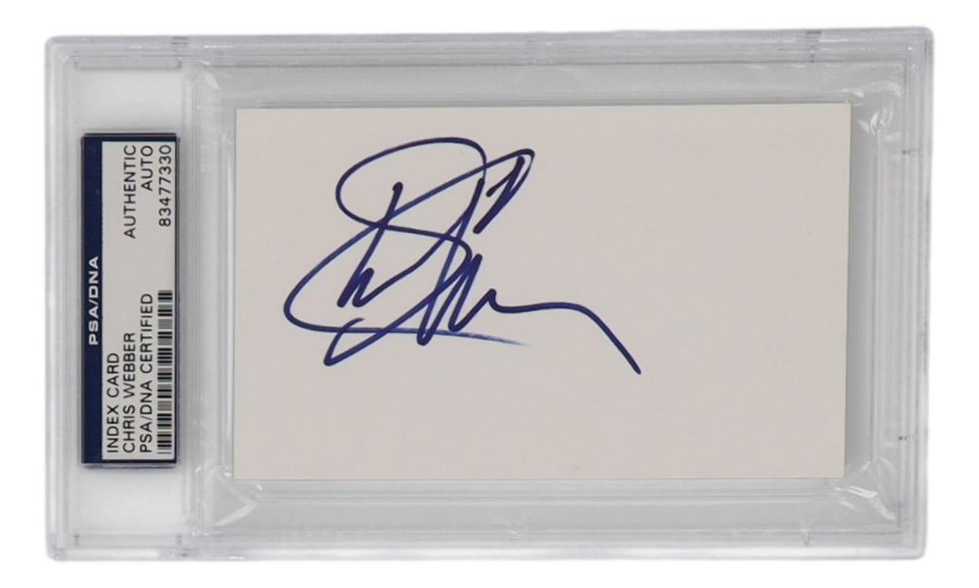 Chris Webber Signed Slabbed Index Card Michigan Wolverines PSA/DNA