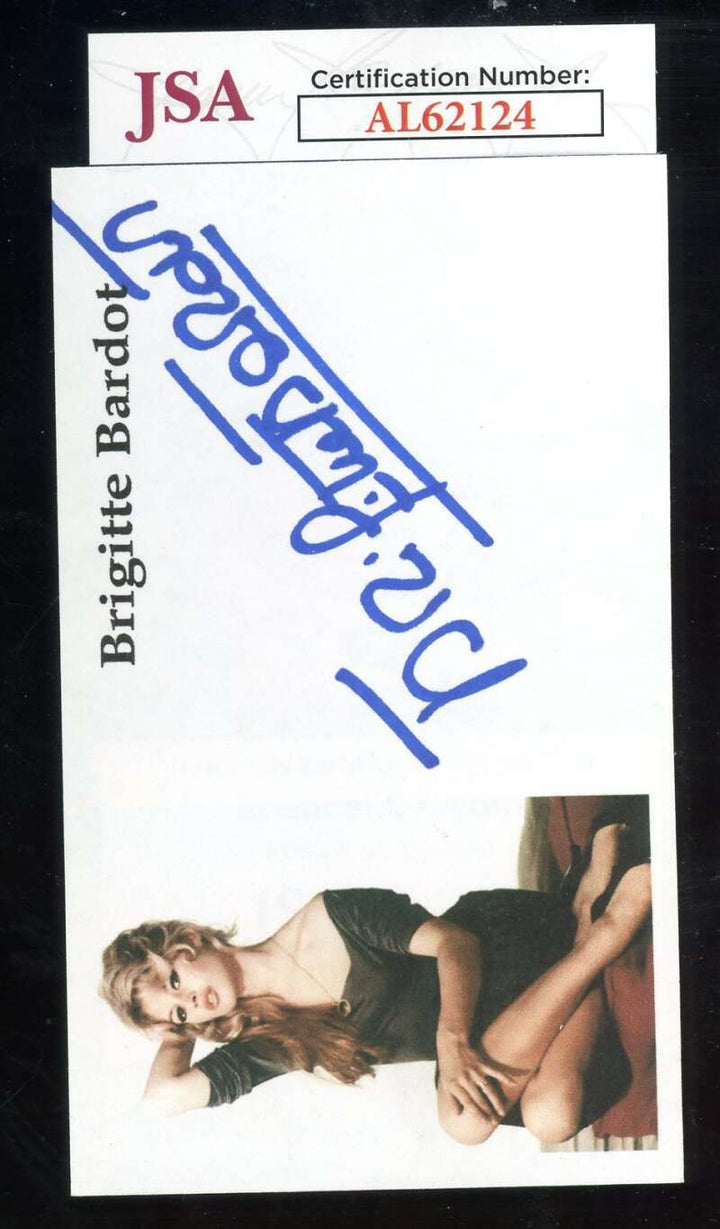 Brigitte Bardot JSA Coa Signed 3x5 Index Card Autograph