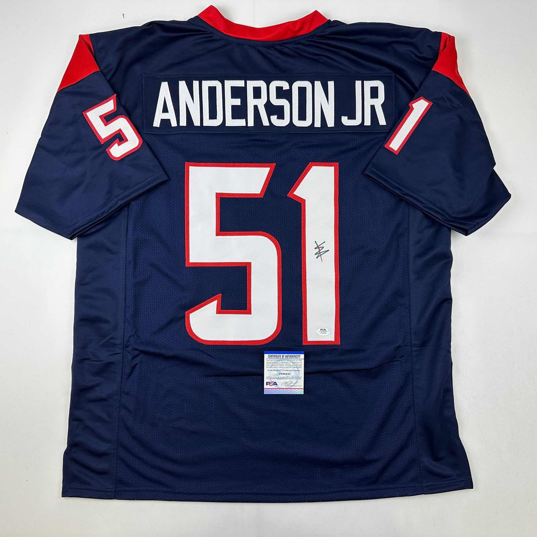 Autographed/Signed Will Anderson Jr. Houston Blue Jersey PSA/DNA COA