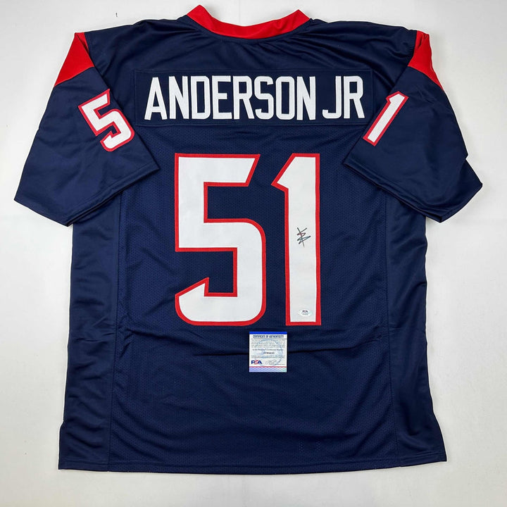 Autographed/Signed Will Anderson Jr. Houston Blue Jersey PSA/DNA COA