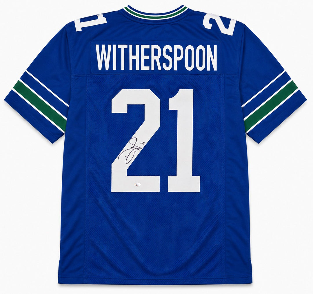 Seattle Seahawks Devon Witherspoon Signed Blue Throwback Jersey MCS Holo