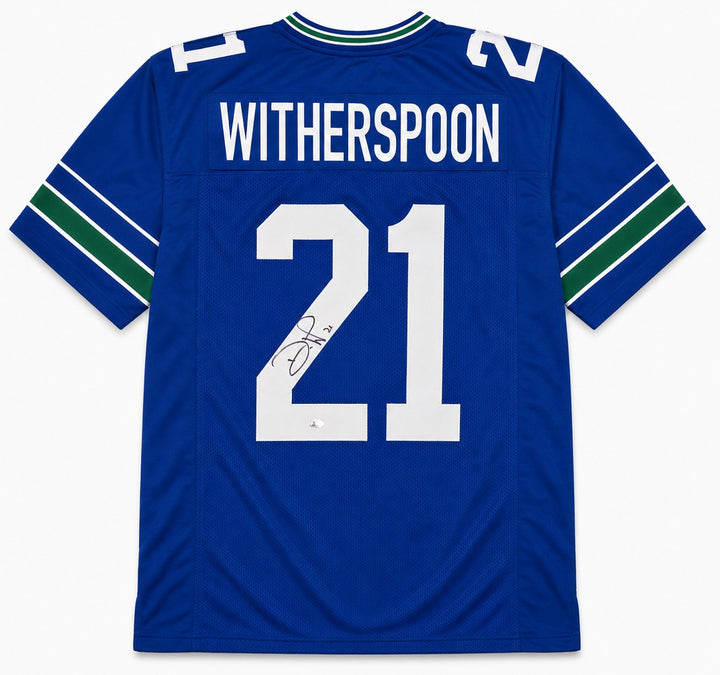 Seattle Seahawks Devon Witherspoon Signed Blue Throwback Jersey MCS Holo