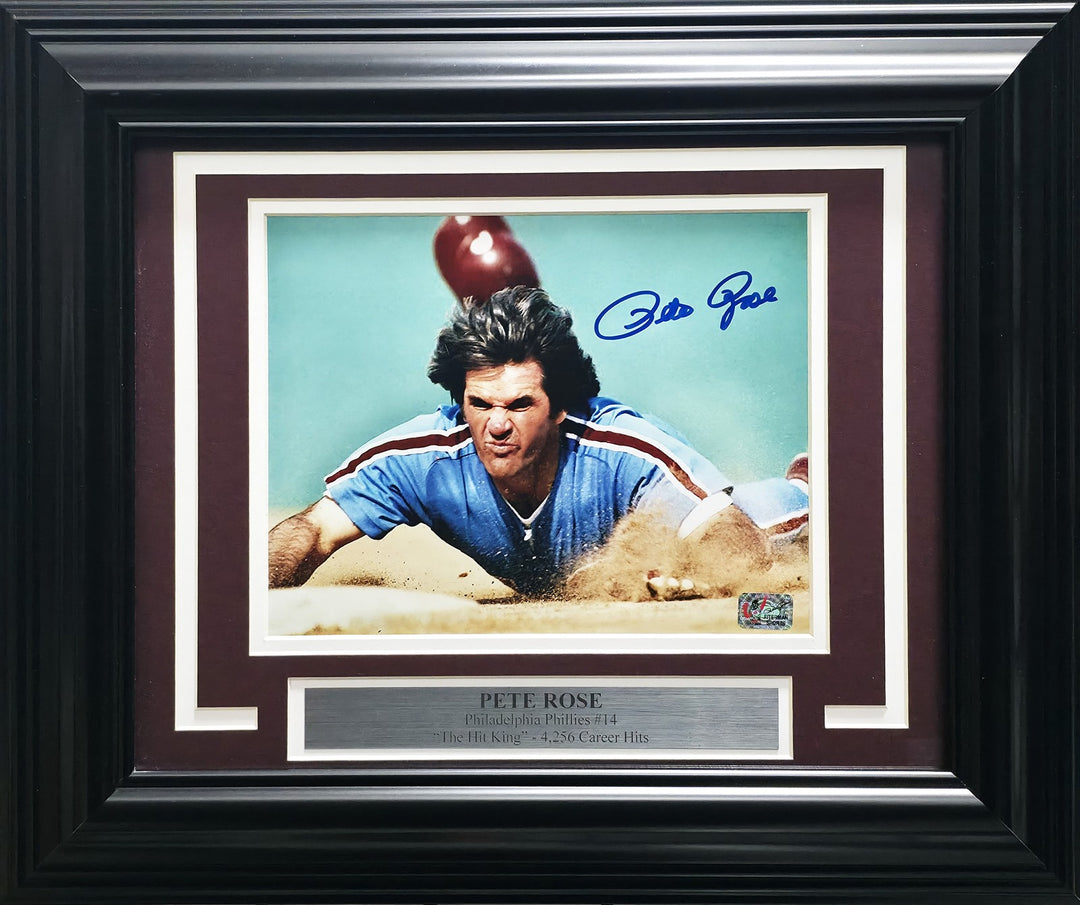 Pete Rose Signed Framed 8x10 Photo Cincinnati Reds PR Holo