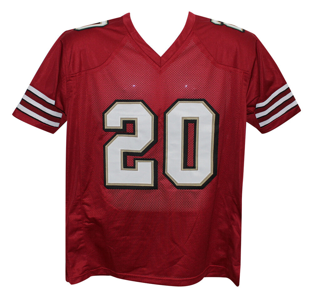 Garrison Hearst Autographed/Signed Pro Style Red XL Jersey Beckett 35512