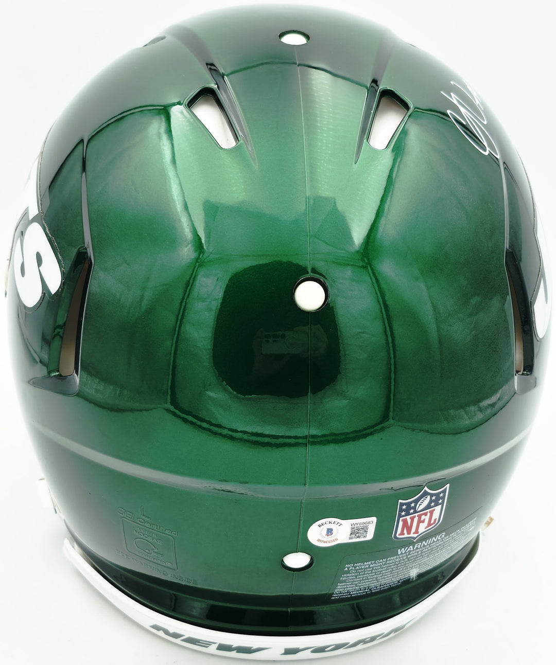 CJ Uzomah Auto Jets Flash Green Full Size Speed Authentic Helmet Beckett Witness