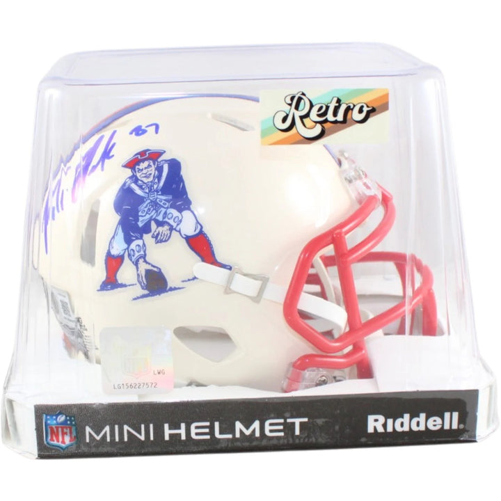 Rob Gronkowski Signed New England Patriots Mini Helmet Retro Beckett W 58340