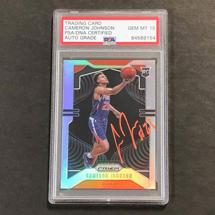 2019-20 Panini Prizm Silver #257 Cameron Johnson Signed Card PSA Slabbed Auto 10