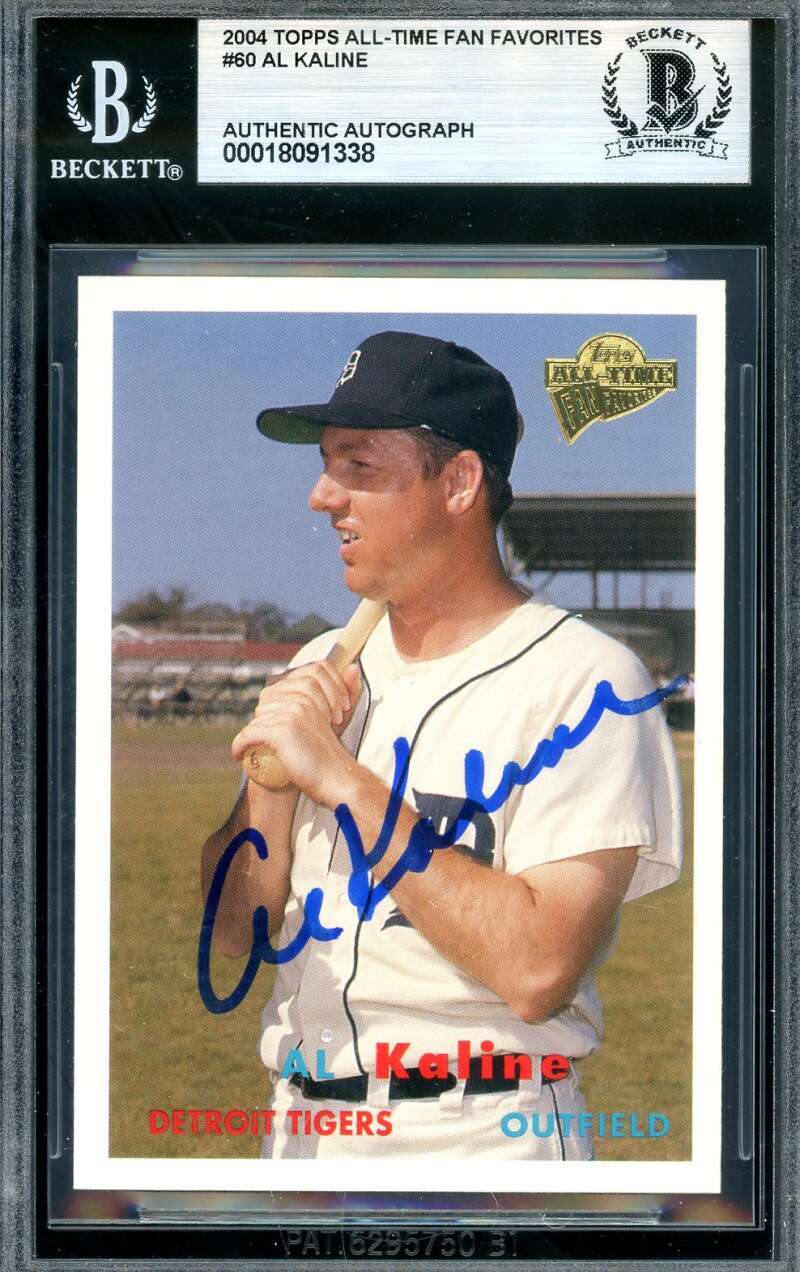 Al Kaline Beckett BAS Signed 2004 Topps All Time Fan Favorites Autograph