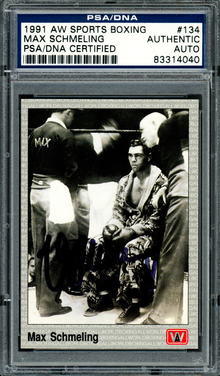 Max Schmeling Autographed Signed 1991 AW Sports Card #134 PSA/DNA #83314040