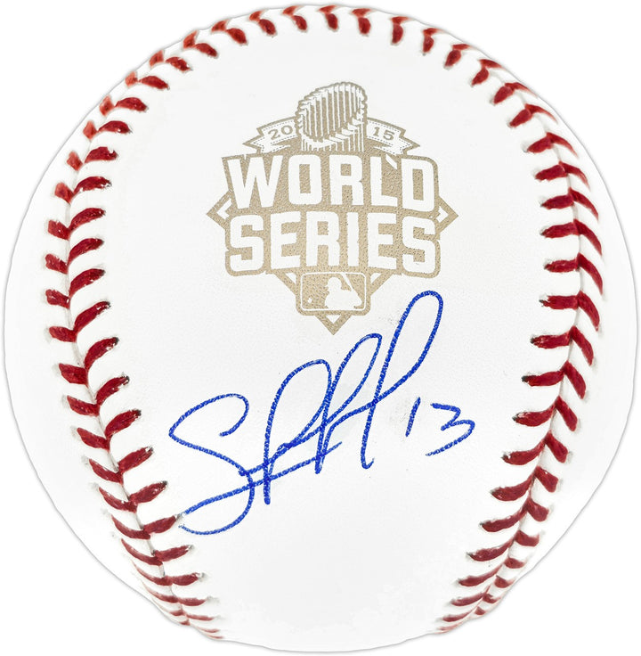 Salvador Perez Signed Official 2015 WS Logo Baseball Royals Beckett Witness