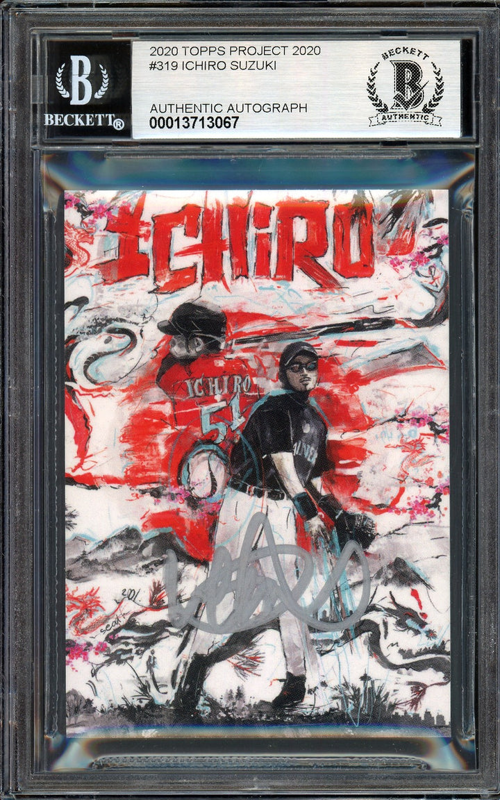 Ichiro Suzuki Auto Topps Project 2020 Andrew Thiele Card 319 Sig 10 /10 BAS