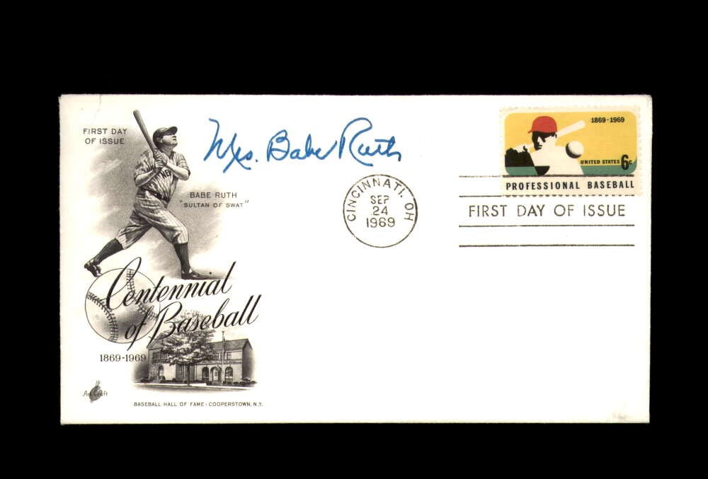 Mrs. Babe Ruth PSA DNA Signed FDC 1969 First Day Cover Cache Sultan of Swat Auto