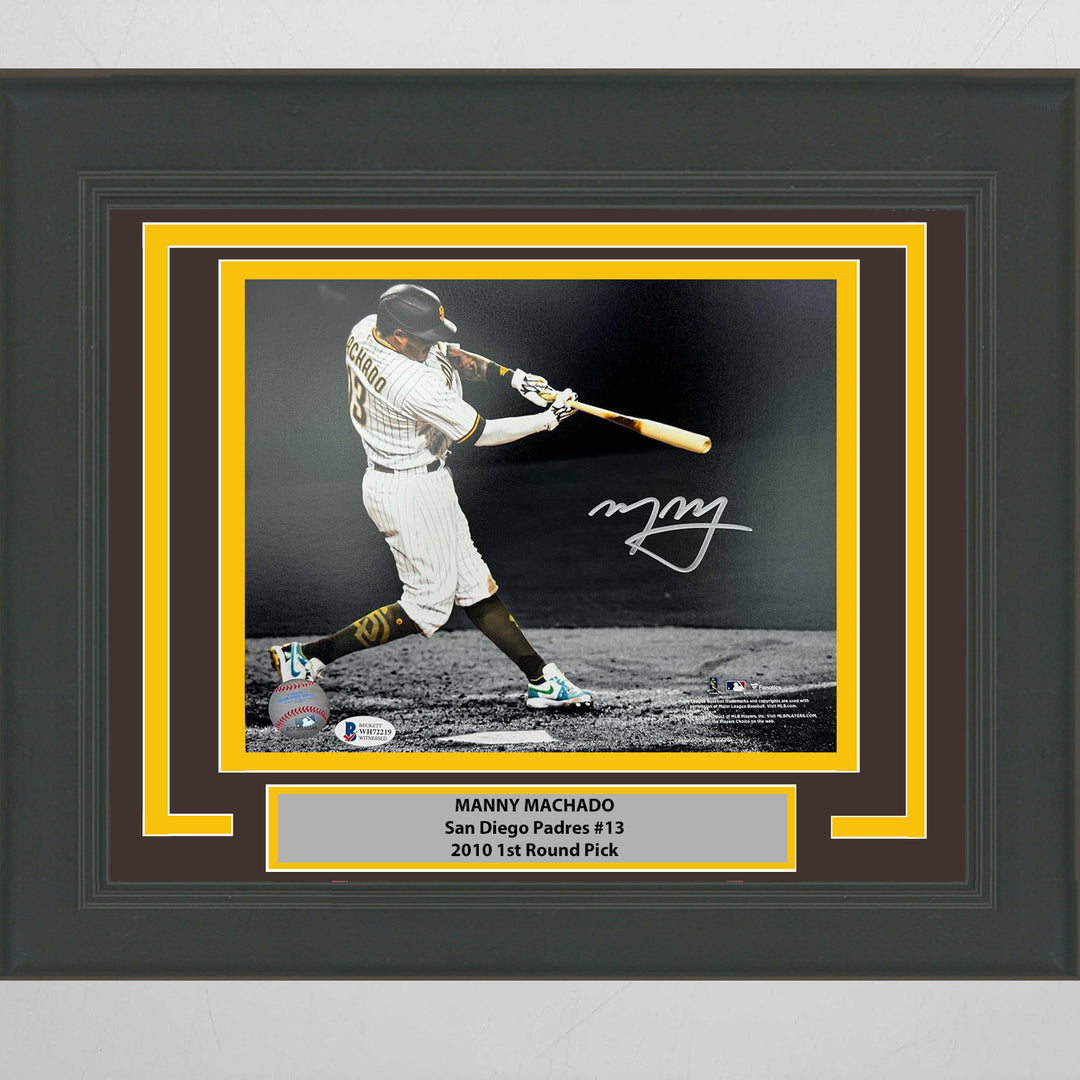 Framed Autographed/Signed Manny Machado San Diego Padres 8x10 Photo Beckett COA