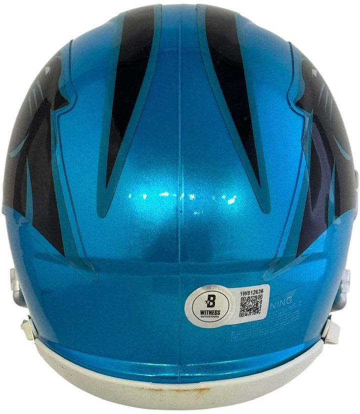 Xavier Legette Autographed Panthers Speed Mini Helmet W/ Visor (Beckett)