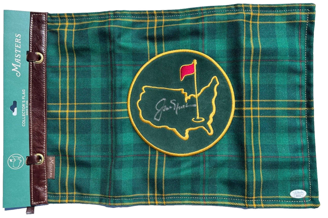 JACK NICKLAUS SIGNED TARTAN 1934 BERKMANS MASTERS FLAG AUGUSTA NATIONAL JSA LOA