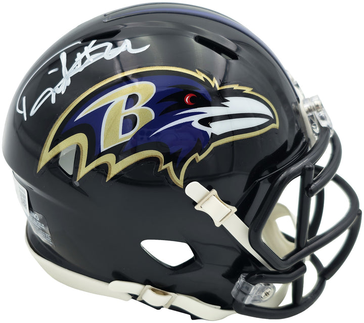 Derrick Henry Signed Baltimore Ravens Black Speed Mini Helmet Beckett Witness