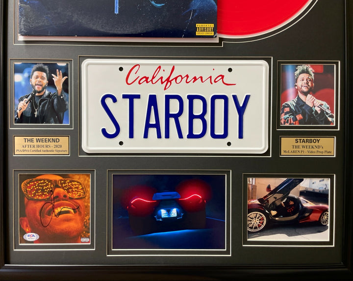 The Weeknd Autographed StarBoy Album Framed Collage PSA/DNA COA Signed Blinding