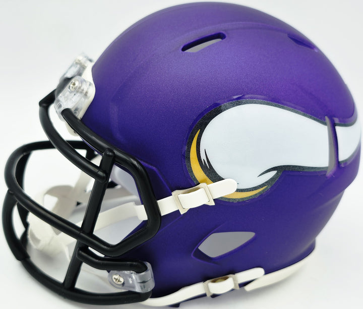 Jordan Addison Signed Vikings Purple Speed Mini Helmet (In Yellow) Beckett