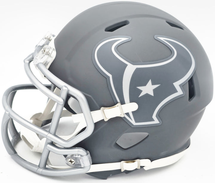 Tank Dell Signed Houston Texans Slate Gray Speed Mini Helmet Beckett